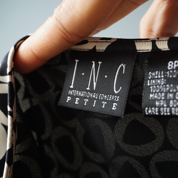 SOLD Vintage 100% Silk Midi Geometric Skirt 8P - Picture 6 of 6